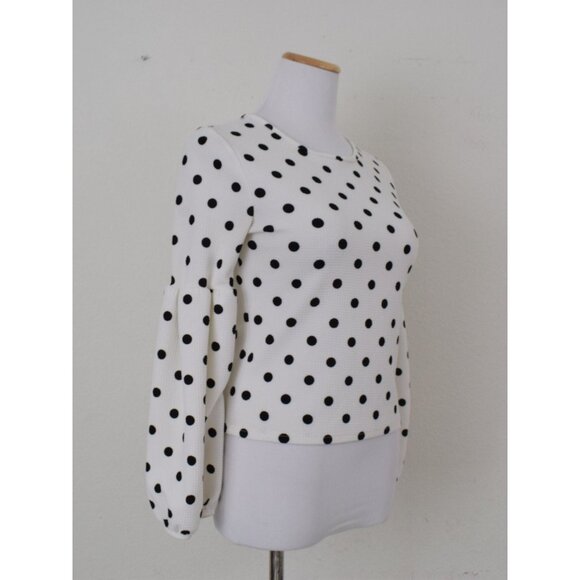 Vintage 00s Poly/Spandex Polka Dot shirt | size medium - Picture 9 of 10